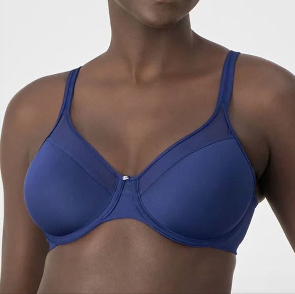 Bali Smoothing Breathable Underwire Bra w/ Convertible Straps in Navy - Size 34B - Picture 1 of 16